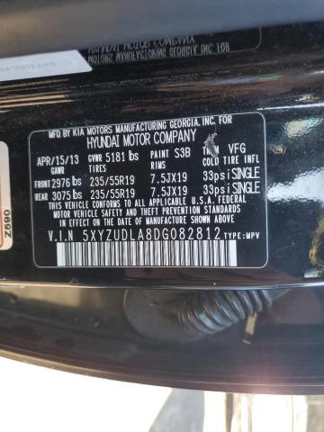 5XYZUDLA8DG082812 - 2013 HYUNDAI SANTA FE S BLACK photo 13