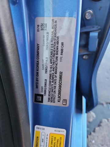 KL8CB6SA9GC596632 - 2016 CHEVROLET SPARK LS BLUE photo 12