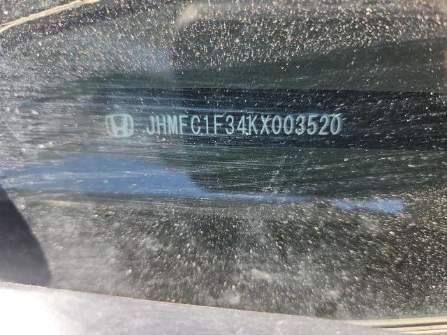 JHMFC1F34KX003520 - 2019 HONDA CIVIC EX Ağ foto 12