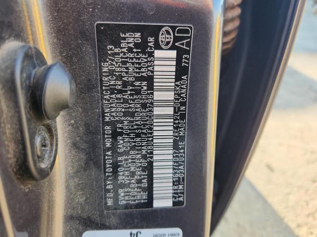 2T1BU4EE2DC037961 - 2013 TOYOTA COROLLA BASE Графитовый фото 12