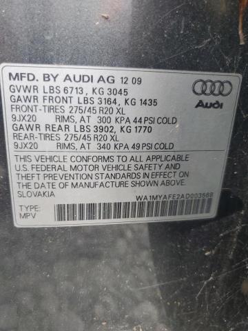 WA1MYAFE2AD003568 - 2010 AUDI Q7 PREMIUM PLUS GRAY photo 12