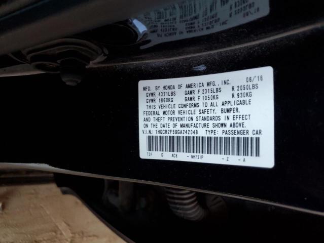 1HGCR2F59GA242048 - 2016 HONDA ACCORD SPORT BLACK photo 12
