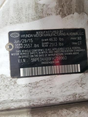 5NPE34AB9FH259960 - 2015 HYUNDAI SONATA SPORT თეთრი ფოტო 12
