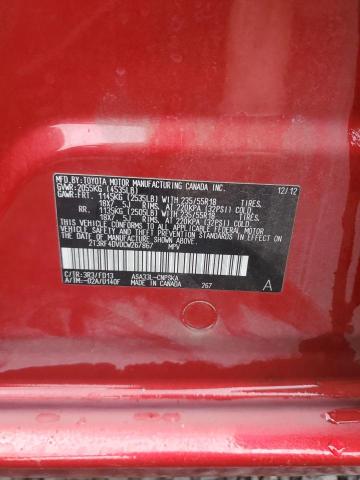 2T3RF4DV0CW267867 - 2012 TOYOTA RAV4 SPORT Rot Foto 14