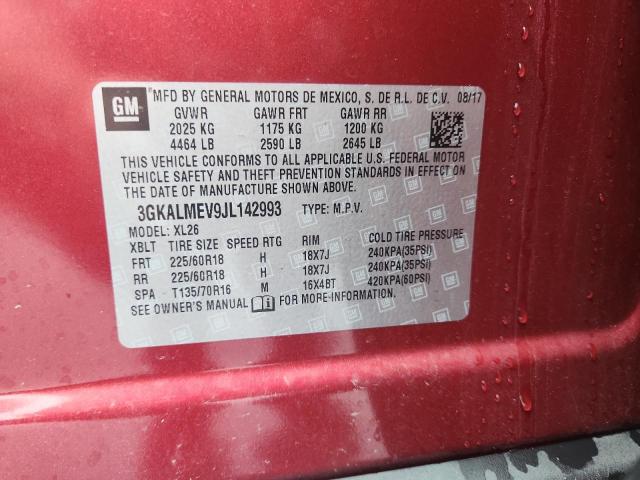 3GKALMEV9JL142993 - 2018 GMC TERRAIN SLE Қызыл фото 13