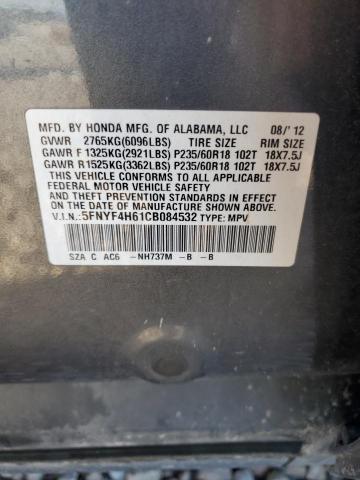 5FNYF4H61CB084532 - 2012 HONDA PILOT EXL Boz foto 13