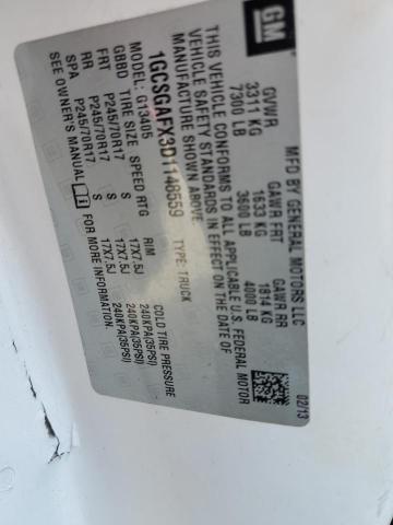 1GCSGAFX3D1148559 - 2013 CHEVROLET EXPRESS G1 WHITE photo 13