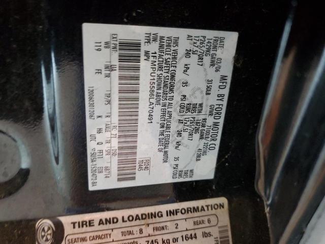 1FMPU15586LA70491 - 2006 FORD EXPEDITION XLT BLACK photo 13