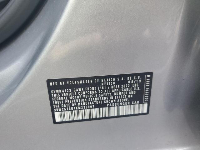 3VWC57BU4KM238907 - 2019 VOLKSWAGEN JETTA S SILVER photo 13