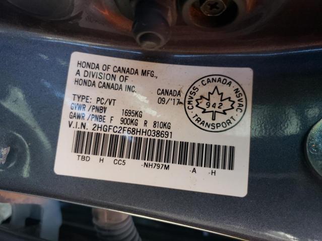 2HGFC2F68HH038691 - 2017 HONDA CIVIC LX 灰色 照片 13