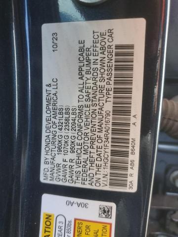 1HGCY1F34RA016790 - 2024 HONDA ACCORD EX 蓝色 照片 12