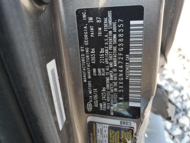 5XXGN4A72FG388357 - 2015 KIA OPTIMA EX GRAY photo 12