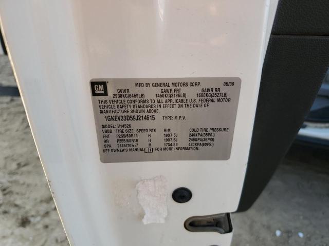 1GKEV33D59J214615 - 2009 GMC ACADIA SLT-2 თეთრი ფოტო 13