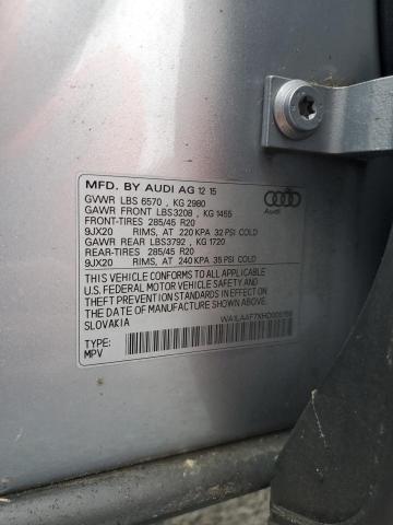 WA1LAAF7XHD005158 - 2017 AUDI Q7 PREMIUM PLUS Srebrny zdjęcie 13