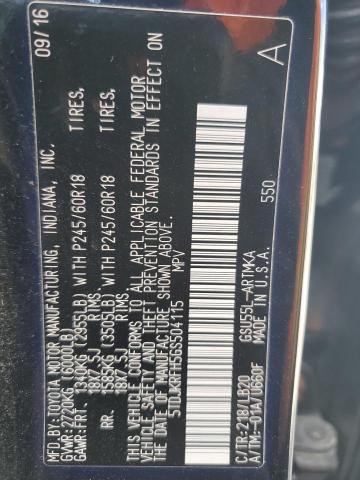 5TDJKRFH5GS504115 - 2016 TOYOTA HIGHLANDER XLE Чорний фото 14