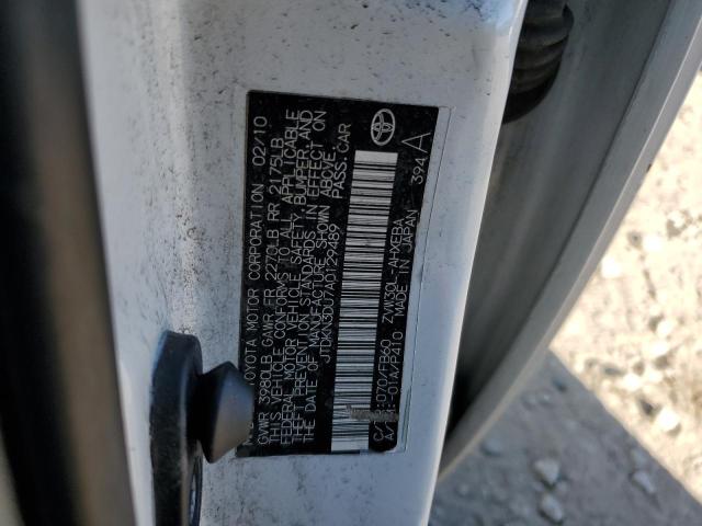 JTDKN3DU7A0129489 - 2010 TOYOTA PRIUS WHITE photo 12