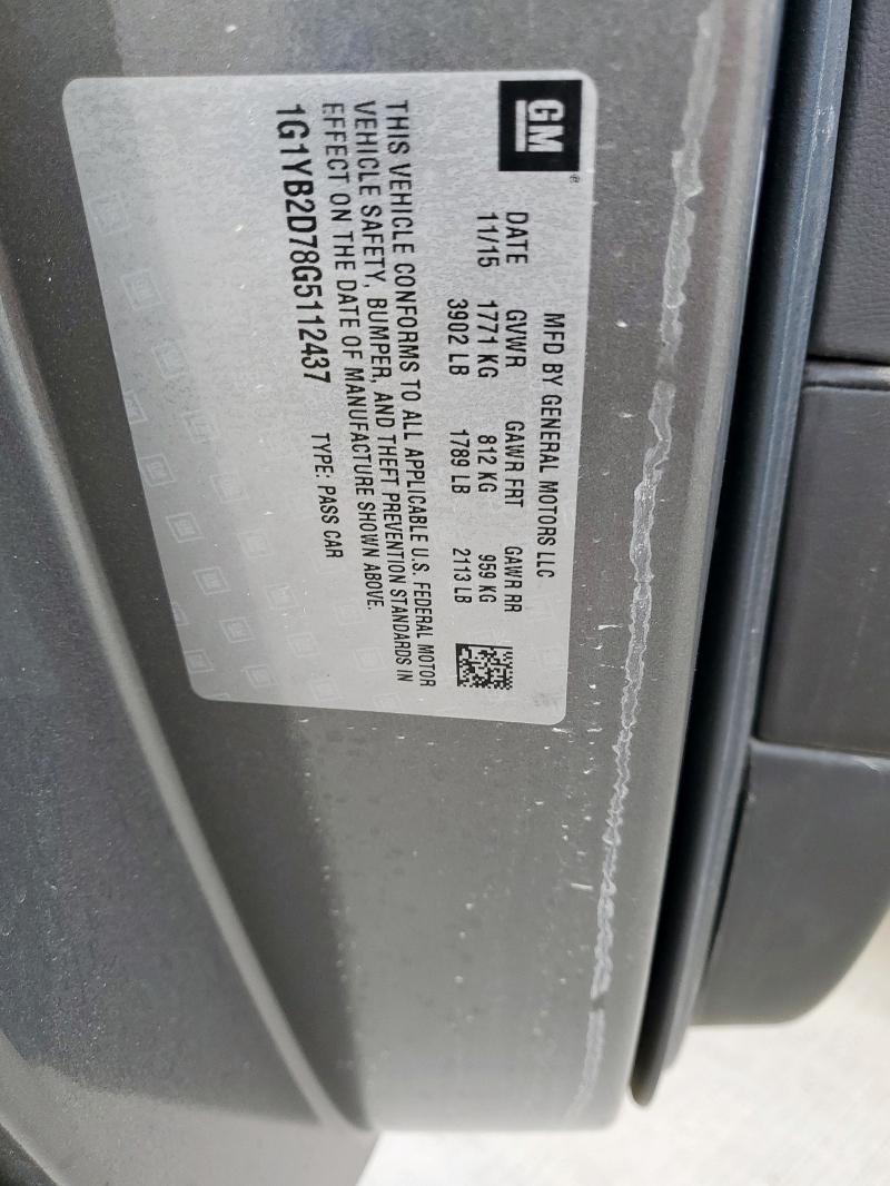 1G1YB2D78G5112437 - 2016 CHEVROLET CORVETTE STINGRAY 1LT GRAY photo 12