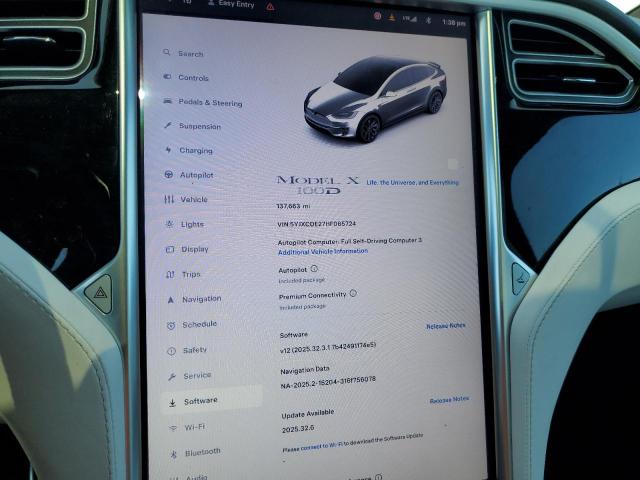 5YJXCDE27HF065724 - 2017 TESLA MODEL X Ağ foto 9