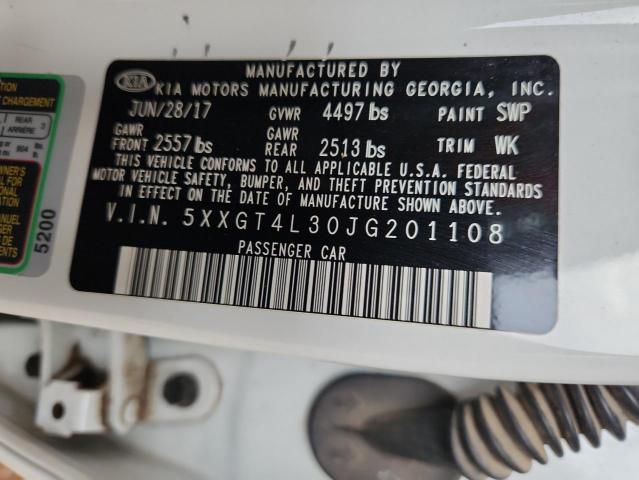 5XXGT4L30JG201108 - 2018 KIA OPTIMA LX თეთრი ფოტო 12