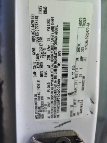 1FMCU0F74DUC95359 - 2013 FORD ESCAPE S WHITE photo 13