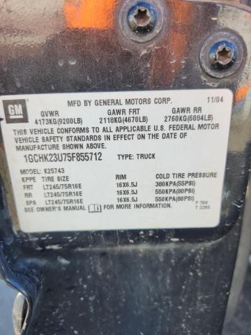 1GCHK23U75F855712 - 2005 CHEVROLET SILVERADO K2500 HEAVY DUTY GRAY photo 12