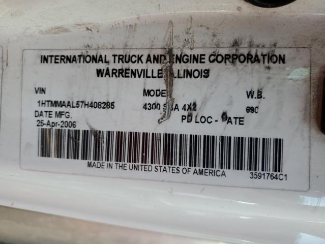 1HTMMAAL57H408285 - 2007 INTERNATIONAL 4000 4300 白色 照片 10