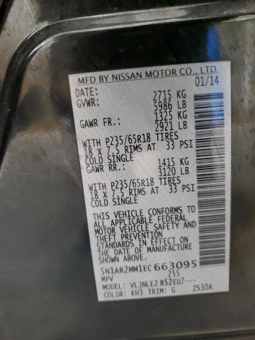 5N1AR2MM1EC663095 - 2014 NISSAN PATHFINDER S Սև լուսանկար 14