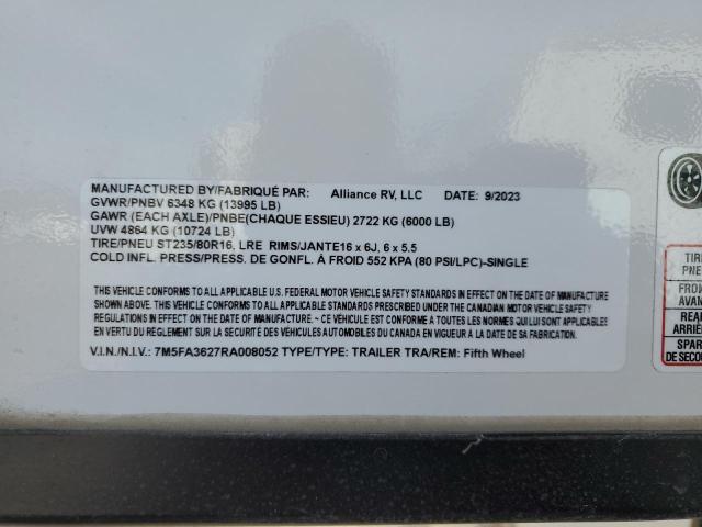 7M5FA3627RA008052 - 2024 ACZX PARADIGM WHITE photo 10