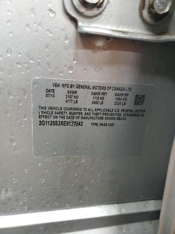 2G1125S3XE9127542 - 2014 CHEVROLET IMPALA LT ვერცხლისფერი ფოტო 12