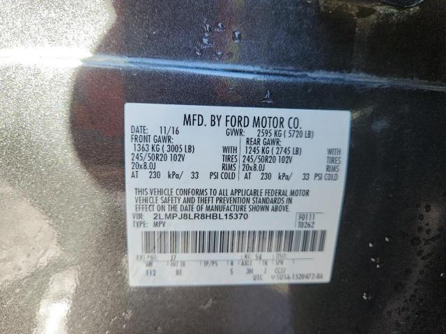 2LMPJ8LR8HBL15370 - 2017 LINCOLN MKX RESERVE Մոխրագույն լուսանկար 13