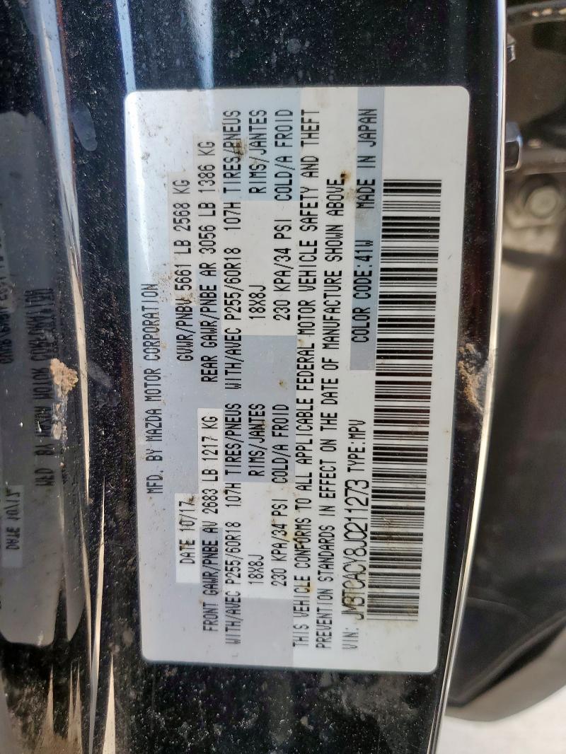 JM3TCACY8J0211273 - 2018 MAZDA CX-9 TOURING Qara foto 13