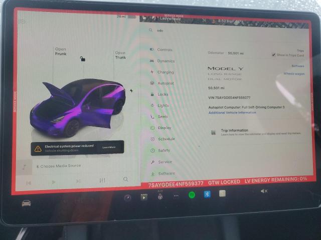 7SAYGDEE4NF559377 - 2022 TESLA MODEL Y 石墨色 照片 9