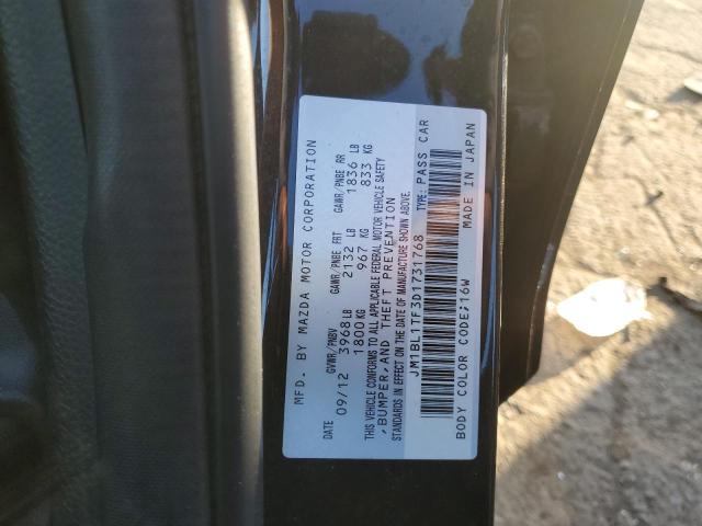 JM1BL1TF3D1731768 - 2013 MAZDA 3 I შავი ფოტო 12