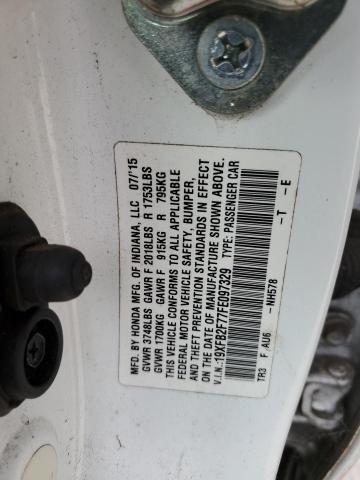 19XFB2F77FE097329 - 2015 HONDA CIVIC SE WHITE photo 12