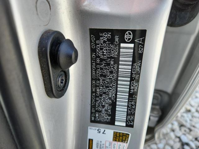 JTDKB20U077687046 - 2007 TOYOTA PRIUS SILVER photo 12