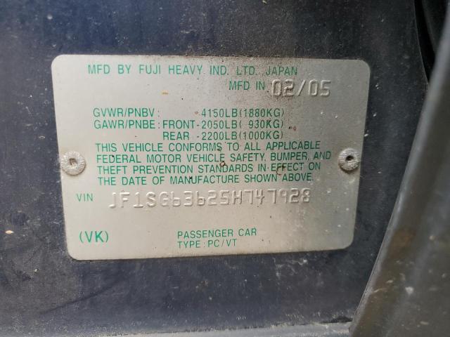 JF1SG63625H747928 - 2005 SUBARU FORESTER 2.5X BLUE photo 13