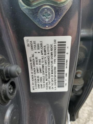 2HGFB2F56FH557990 - 2015 HONDA CIVIC LX GRAY photo 12