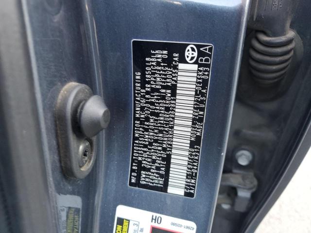 5YFBURHE1KP862881 - 2019 TOYOTA COROLLA L GRAY photo 12