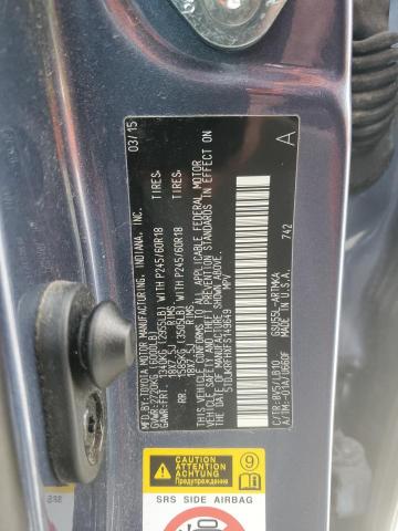 5TDJKRFHXFS149649 - 2015 TOYOTA HIGHLANDER XLE BLUE photo 13