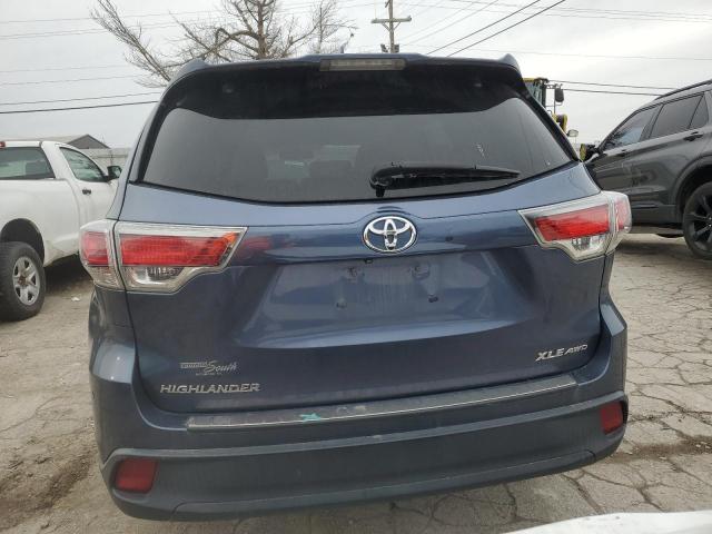 5TDJKRFHXFS149649 - 2015 TOYOTA HIGHLANDER XLE BLUE photo 6