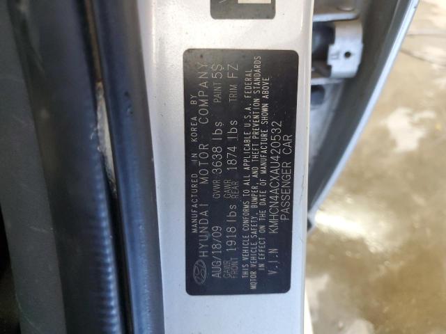 KMHCN4ACXAU420532 - 2010 HYUNDAI ACCENT GLS 银色 照片 13