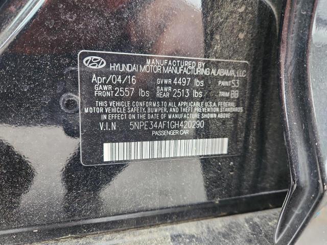 5NPE34AF1GH420290 - 2016 HYUNDAI SONATA SPORT BLACK photo 12
