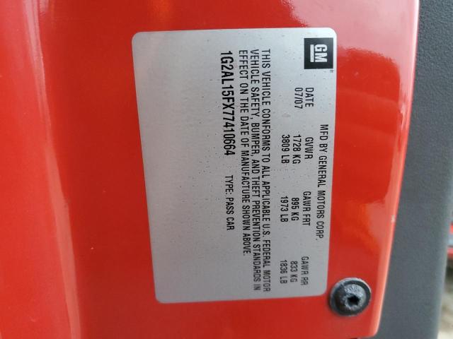 1G2AL15FX77410664 - 2007 PONTIAC G5 Rouge photo 12