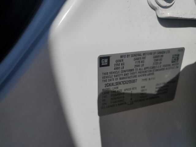 2GKALSEK7C6205087 - 2012 GMC TERRAIN SLE WHITE photo 13