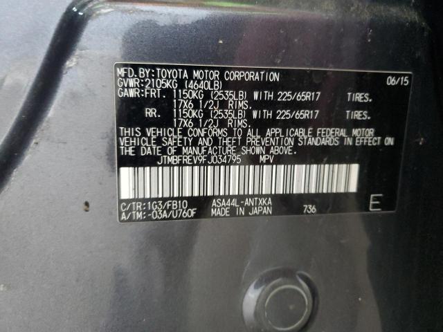 JTMBFREV9FJ034795 - 2015 TOYOTA RAV4 LE GRAY photo 13