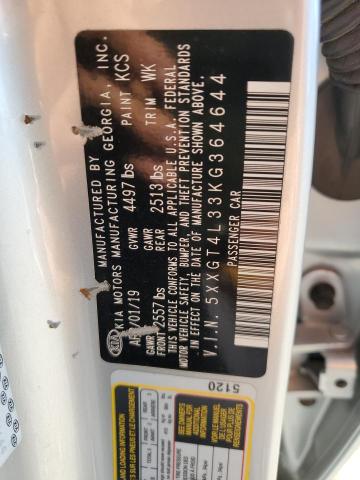 5XXGT4L33KG364644 - 2019 KIA OPTIMA LX 银色 照片 12