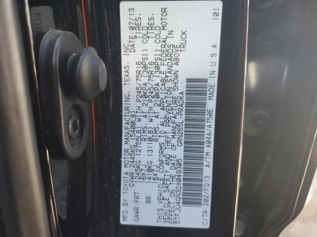 5TFJU4GN3DX049305 - 2013 TOYOTA TACOMA DOUBLE CAB PRERUNNER BLACK photo 12