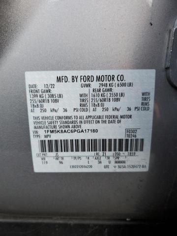 1FM5K8AC6PGA17180 - 2023 FORD EXPLORER POLICE INTERCEPTOR Gümüş foto 13