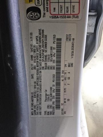 3FADP4EJ9HM136096 - 2017 FORD FIESTA SE WHITE photo 12