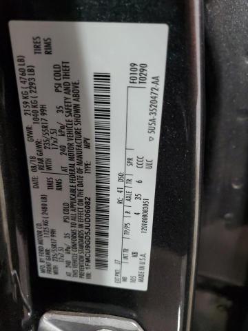 1FMCU9GD5JUD06082 - 2018 FORD ESCAPE SE Szary zdjęcie 13